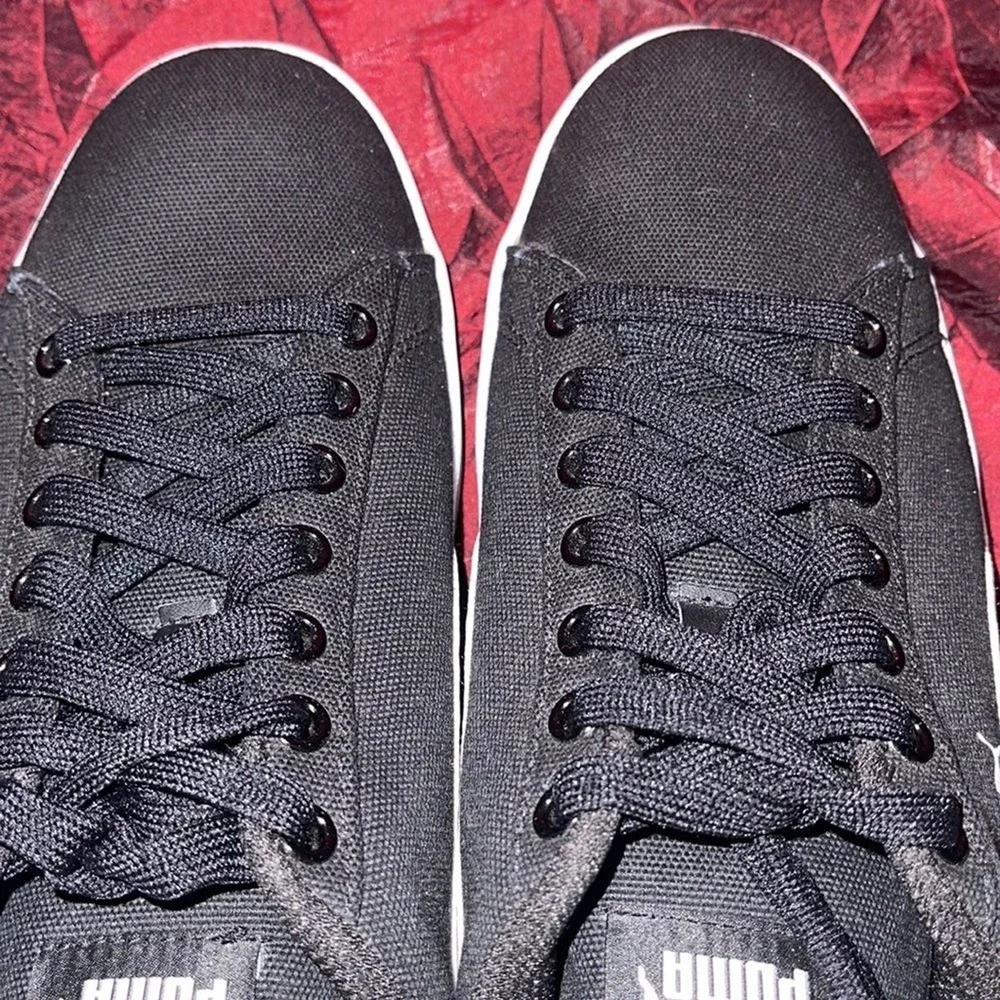 Puma Soft Foam Optimal Comfort Men's Sneakers Black White Canvas‎  7 1/2 NWOT